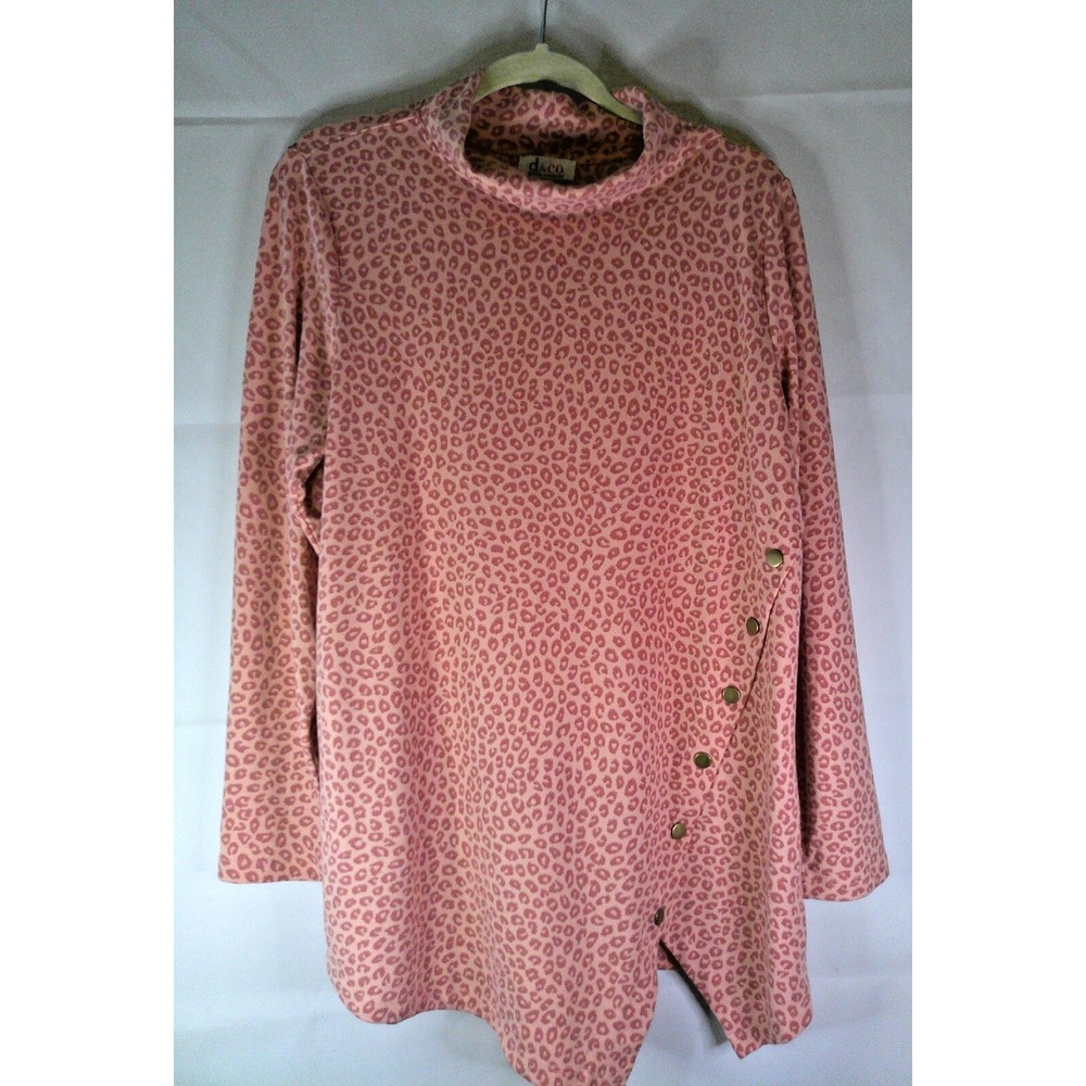NWOT Denim & Co. Printed Heavenly Jersey Tunic w/Asymmetric Hem Womens Size M